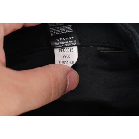 SPANX Jeans Womens Size 31 Signature Waist Straight Leg High Rise Black stretch - Picture 10 of 13